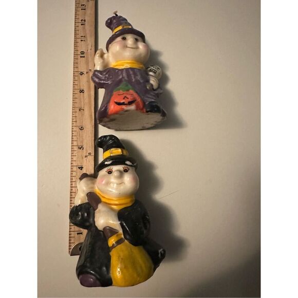 Vintage Gurley Halloween Witch Candles Lot of 2 Skull and Pumpkin Unused 6” - Picture 10 of 11